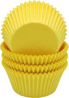 Premium Yellow Greaseproof Cupcake Cases Muffin Paper Baking Cups Standard Size, 100-Count