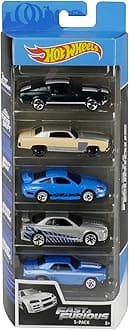 Hot Wheels Fast & Furious 5-Pack 1:64 Scale Vehicles Instant Collection Toy Cars for Fans of Fast and Furious Gift Ages 3 and Older