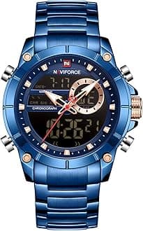 Large Face Military Watch Stainless Steel Waterproof Sports Watches Analog Quartz Calendar Business Fashion Wristwatch for Men