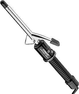 Instant Heat 1/2-Inch Curling Iron, Tight Curl Hair Curler for All Hair Types, Long-Lasting Definition, 25 Heat Settings, Fast Heat-Up, Dual Voltage Small Curling Iron with Clamp, Black