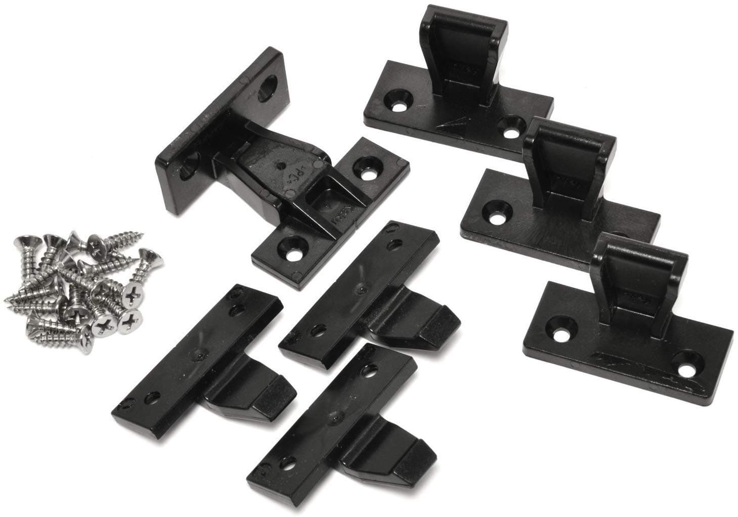 HafeleFixing Set for Coupling Hooks - 4 J-shape Hooks, Black Metal, 100% Metal, Minimalist Style, Wall Mount, 0.2kg, 0.5kg Capacity