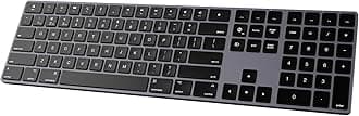 Bluetooth Slim Keyboard for Mac, Aluminum Rechargeable Keyboard Wireless, Low-Profile Silent Flat Key Compatible with Apple iMac, MacBook, Mac and iOS, Full Size - Space Gray