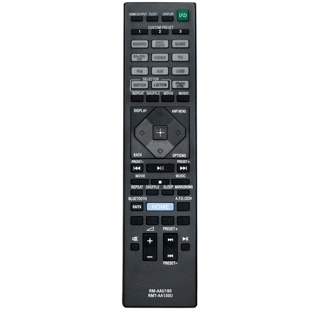 RMT-AA130U RM-AAU190 Replace Remote Control Applicable for Sony STR-DN1060 STR-DN860 STR-DH550 STR-DH750 STRDN1060 STRDH550 STRDH750 Home Theatre AV Receiver