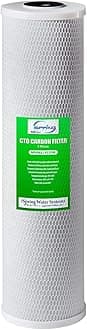iSpring FC25B Whole House Water Filter, CTO Carbon Block, 20” x 4.5” for Sediment & Chlorine Removal