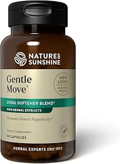 Nature's Sunshine Gentle Move: Experience Daily Digestive Support and Natural Constipation Relief with Natural Fiber for Soft Stools & Regularity, 90 Capsules