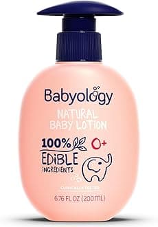 Babyology Organic Baby Lotion - 100% Edible Ingredients - The Safest All Natural Baby Moisturizer for Newborn Dry and Sensitive Skin - Non toxic - Eczema (Varying Packs)