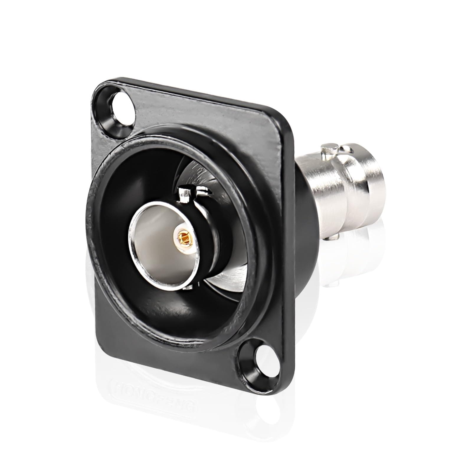 XMSJSIY D-Type Double BNC Plug Connector Chassis Panel Mount Adapter Gold-Plated SDI Video Coaxial Socket BNC Coupler Chassis Connector Female to Female Panel Feed-Through Connector