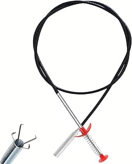 Drain Snake, Drain Clog Remover - Gutter Cleaning Tools Drain Cleaner for Toilet Sewer Shower Kitchen Bathroom Tub Clogged Drains Opener Cleaning Tool, Flexible Grabber Claw Pick Up Reacher (63 inch)