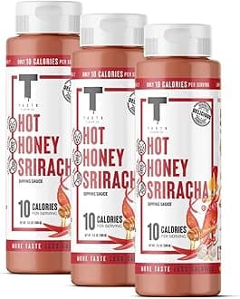 Taste Flavor Co. Grilling, Dipping Sauce and Marinade, Great Tasting, Low-Calorie Sauces, Keto Friendly, No Oils (3 Pack, Hot Honey Sriracha)
