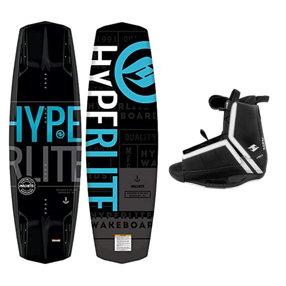 Hyperlite Wakeboard Package Machete & Agent Wakeboard Bindings Fits Boot Sizes 8-14 Boards 136, 140, 144 cm