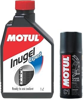Motul C1 Chain Clean for All Bikes (150 ml) & Motul Inugel Expert Coolant (1 L)
