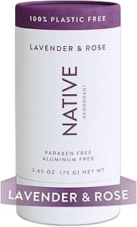 Native Plastic Free Deodorant Contains Naturally Derived Ingredients, 72 Hour Odor Control | Deodorant for Women and Men, Aluminum Free with Baking Soda, Coconut Oil and Shea Butter | Lavender & Rose