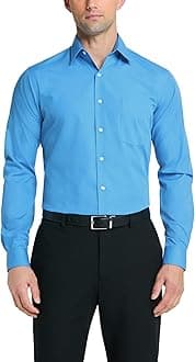 Van Heusen Mens Poplin Regular Fit Solid Point Collar Dress Shirt (pack of 1)