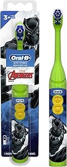 Kid's Battery Toothbrush Featuring Marvel's Avengers, Soft Bristles, for Kids 3+ (Character May Vary)