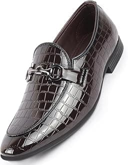 FAUSTOMen Leather Formal Pull-On Shoes