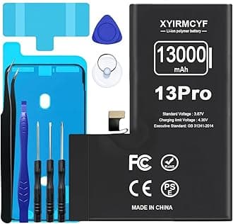 13000mAh Super Capacity Battery Compatible with iPhone 13 Pro, 0 Cycle Li-Polymer Replacement Battery for iPhone 13 Pro, with Professional Repair Tool Kit