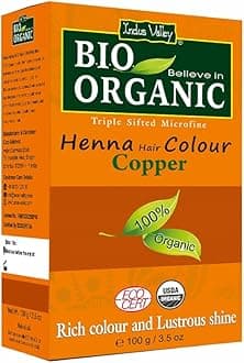 INDUS VALLEY Bio Organic Natural Henna Hair Color Copper 100gm| 100% Gray Hair Coverage And Long Lasting Hair Dye | Vegan and Cruelty-Free
