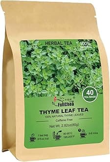 Thyme Tea Bags, 40 Teabags - Premium Thyme Leaves - Non-GMO - Caffeine-free, Promote Overall Health, Support Digestion