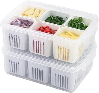 hago Fridge Storage Boxes, Fridge Organiser, Container for Kitchen Storage Set, Plastic containers for kitchen storage, Durable Containers for Storage for Efficient Organisation (2) (2 NOS).