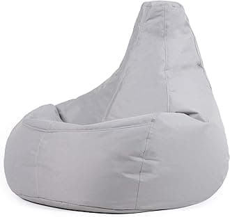 Bean Bag Bazaar Dalton Gaming Bean Bag Chair, Grey, Water Resistant Fabric, Beanbag for Indoor and Outdoor Use with Filling Included, Gaming, Bedroom, Living Room, Garden