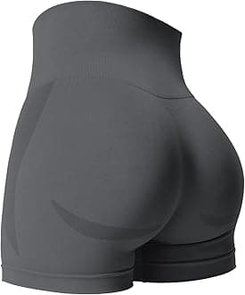 YEOREO Seamless High Waisted Shorts for Women Smile Contour Biker Shorts Gym Yoga Workout