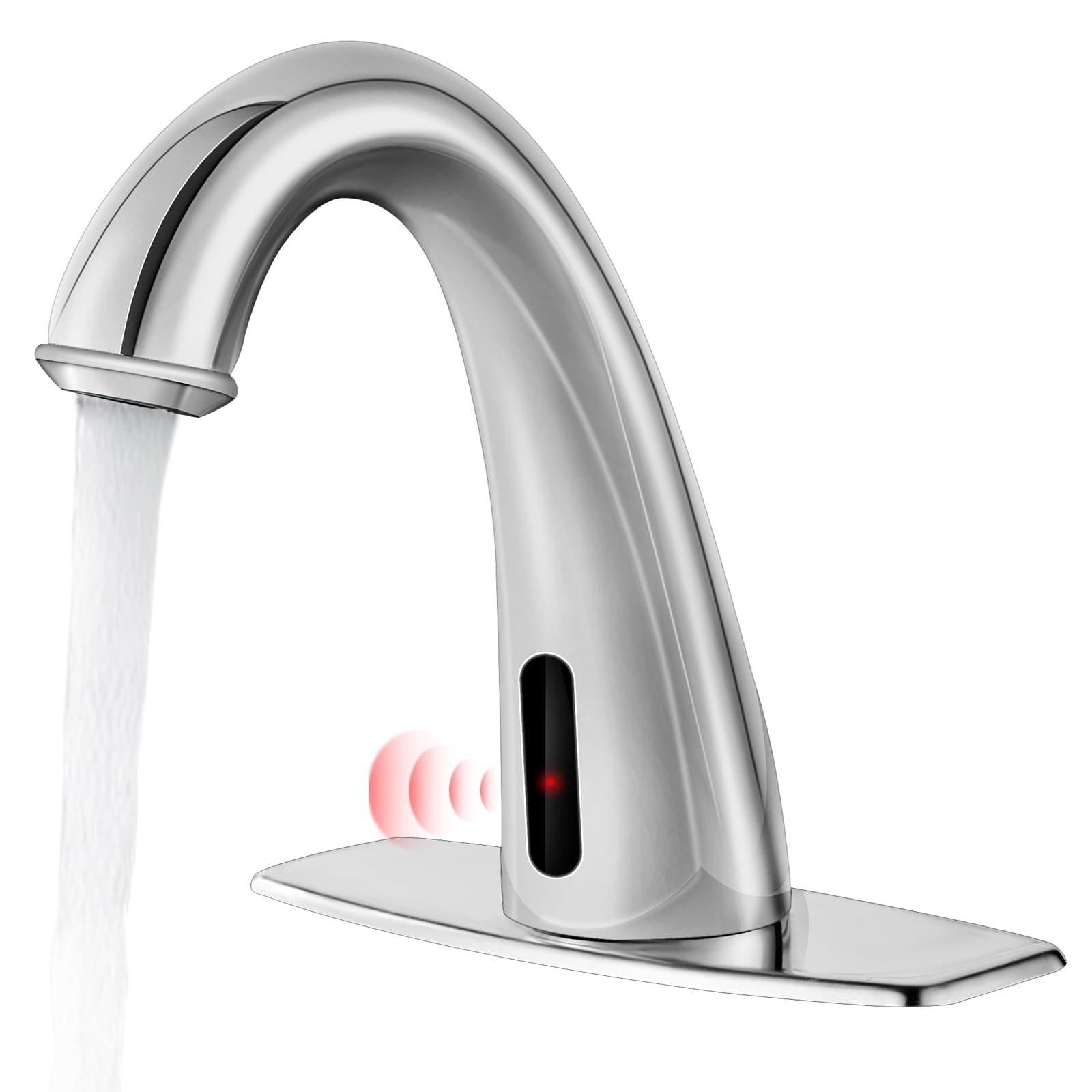 Electronic Automatic Sensor Touchless Bathroom Sink Faucet (Chrome)