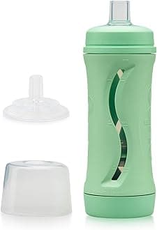 Subo Baby Food Bottle Starter Set | No Mess Baby Toddler Self Feeder | Squeeze Free Design for Purees, Smoothies, Yogurt, Oatmeal, or Thickened Liquids | Reusable Silicone Washable Cup (Mint)