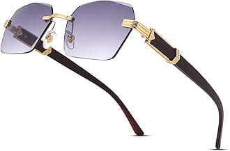 Hycredi Rimless Rectangle Sunglasses Men Women Retro Frameless Square Shade Y2k Sun Glasses Tinted Eyewear