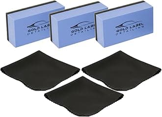 - Sponge Applicator Kit 3 Pack with Microfiber Cloths | Perfect for Ceramic Coating, Nano Coating, Glass Coating, Tire Shine Detailing (3" Sponge Kit)
