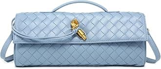 JYGWoven Handbag for Women Fashion Evening Shoulder Bag PU Leather Handmade Clutch Purse Casual Crossbody Bags 2024