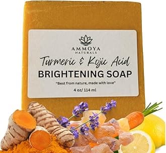 Turmeric Skin Cleansing Soap - Natural Glow Face & Body Cleanser for Acne, Dark Spots & Scars, Gentle for All Skin Types - 1 bar (4.5 oz)