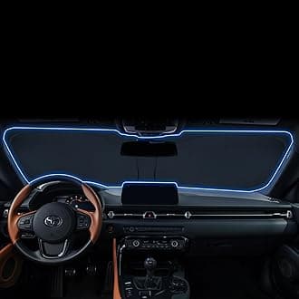 LANTUWindshield Sunshade for 2021 2022 2023 2024 2025 Toyota GR Supra Accessories Foldable Sun Shield Block UV Rays with Dual-Silver Coating& Nano Ice Crystal Cooling Keeps Car Interior Cool