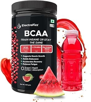 BCAA 7Gms (2:1:1 formula) with Citrulline & Electrolyte Blend for Muscle Recovery & Endurance - Pre/Post Workout & Intra Workout - 400 gms (Watermelon)