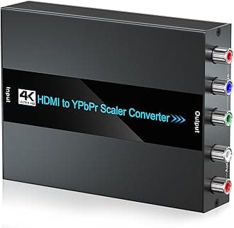 4K/60Hz HDMI to Component Converter with Scaler Function, HDMI to YPbPr Converter Support 480i/576i Component Out for HD Devices to Display on CRT TV with YPbPr