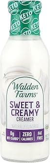 Walden Farms Sweet & Creamy Coffee Creamer – Zero Calorie, Sugar Free, Keto & Fat Free Non-Dairy Creamer for Coffee, Lattes & Iced Drinks – 12 oz Bottle