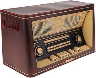 misppro Iron Radio Model Retro Vintage Nostalgic Ornament for Home Bar Bedroom Decoration 14.17 x 6.3 x 7.87 Inch