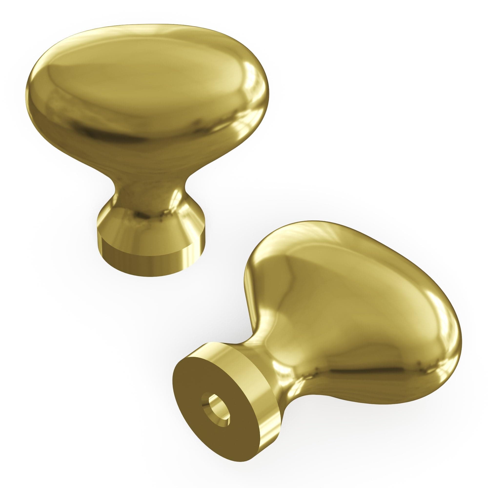 1 Pack Solid Core Kitchen Cabinet Knobs, Luxury Cabinet and Dresser Knobs, Handle Pulls for Doors & Drawers, 1-1/4 Inch, Polished Brass, Williamsburg Collection
