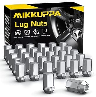 MIKKUPPA 32pcs M14x1.5 Lug Nuts - Replacement for Chevy Silverado GMC Sierra Ram 2500 3500 Factory OEM Wheel, Chrome 1.75" Height 7/8" Hex Closed End One-Piece Design Tire Lug Nuts 611-236 9596070