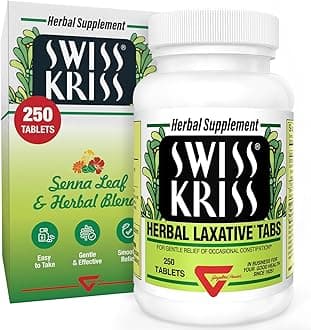 Swiss Kriss Herbal Laxative Tablets, 250 Count