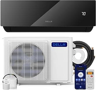- DELLA Umbra Series 12000 BTU Mini Split AC Wifi Enabled Work with Alexa 17 SEER2 Energy Saving Cools Up to 550 Sq.Ft & Pre-Charged Heat Pump Ductless Inverter System