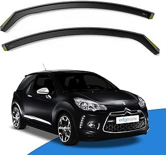 EdgeVisors Wind Deflectors | Fits: CITROEN DS3 (2010-2019) 3 Door Hatchback 2pc Set | In-Channel Rain Guards for Wind, Rain & Sun Protection, Easy Installation - Tinted