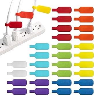 Wrap-It Storage Cable Labels By , Medium, Multi-Color (30-Pack) Write On Cord Labels, Wire Tags And For Management Organizer Electronics, Computers More