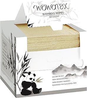 WOWOTEX Bamboo Rayon Disposable Face Towel Biodegradable Large Dry Face Wipes 120 Count / 2 Boxes Extra Thick Soft Clean Facial Towels for Sensitive Skin, Makeup Removing, Facial Cleansing, Nursing