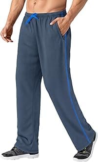 MAGNIVIT Men's Lightweight Sweatpants Loose Fit Open Bottom Mesh Athletic Pants with Zipper Pockets
