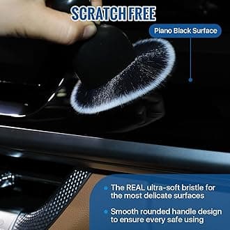 AntBooBoo 2PCS Car Interior Dust Detailing Brushes, Soft Bristle Cleaning Dusting Brush, Auto Cleaning Tool, Car Detail Dash Duster Brush