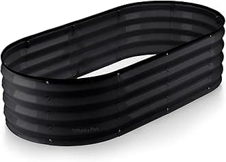 Galvanized Raised Garden Beds Outdoor // 4×2×1 ft Planter Raised Beds for Gardening, Vegetables, Flowers // Large Metal Garden Box (Black) // Patented Tool-Free Design