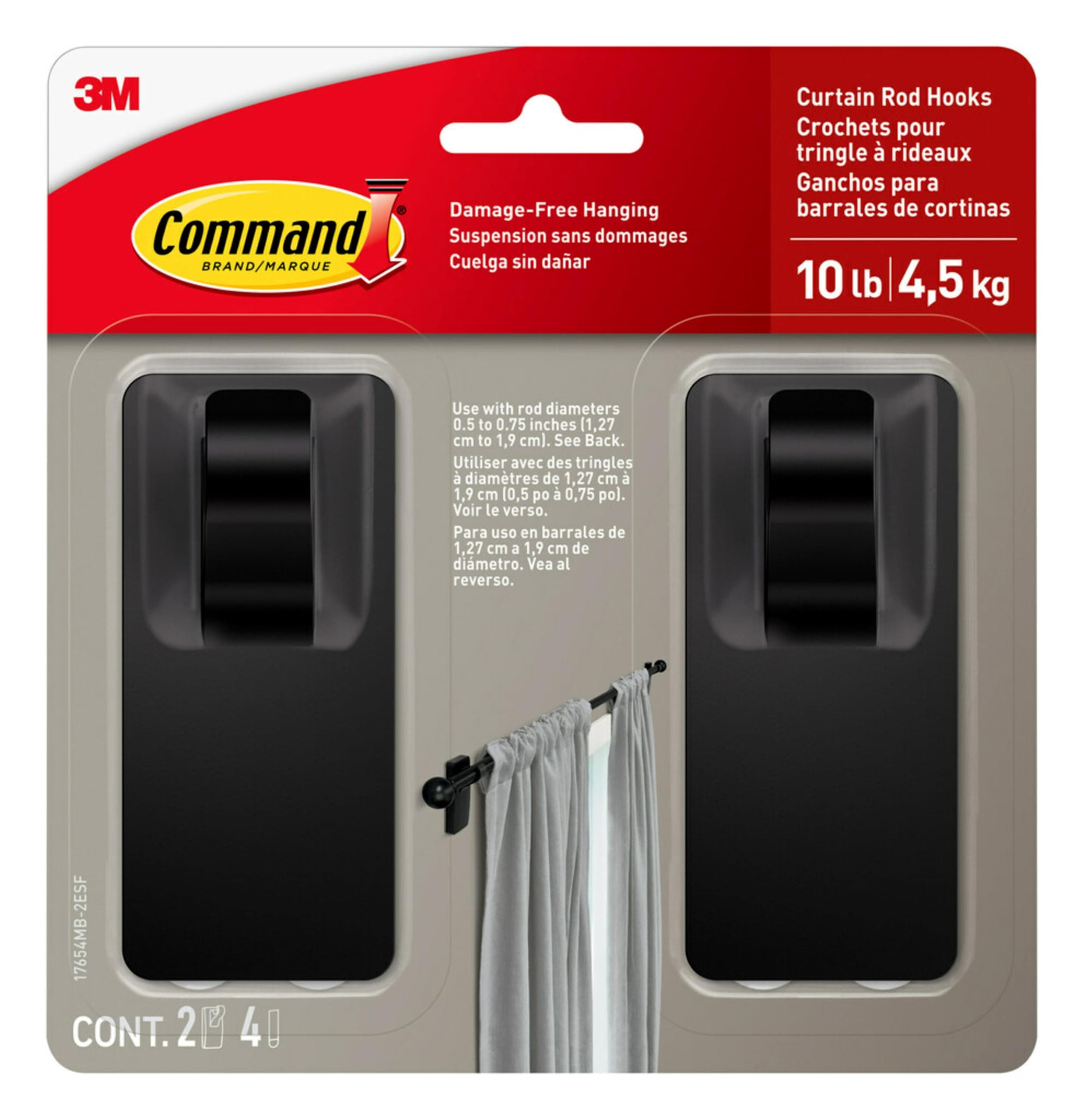 Command 17654MB-2ESF Hook L Black