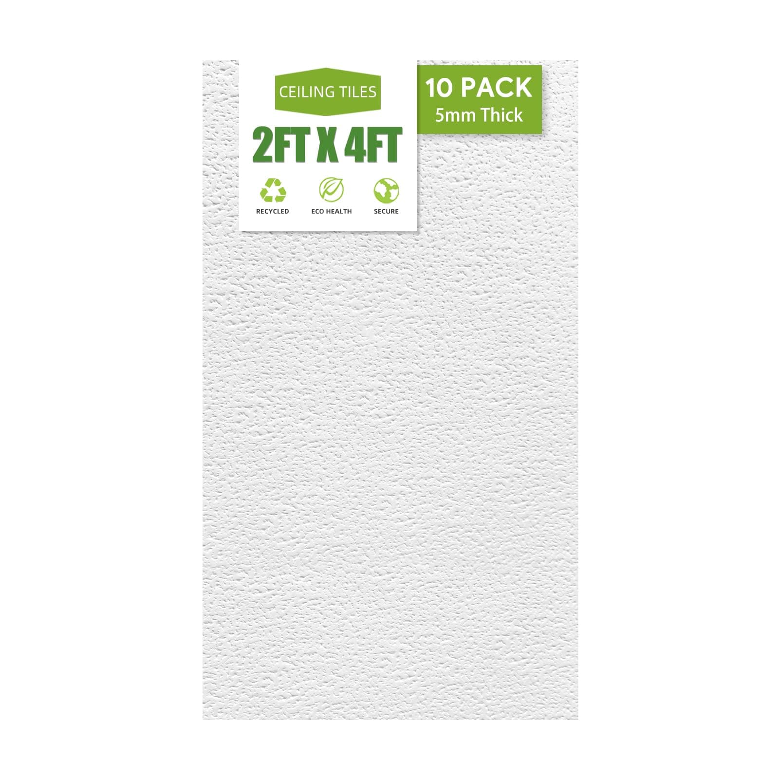 2ft x 4ft Drop Ceiling Tiles，Printed Pro Ceiling Tiles 24 x 48in. Waterproof, Washable and Fire-Rated - Reusable - High-Grade PVC to Prevent Breakage-Cover 80 Sq. Ft-Package of 10 Tiles
