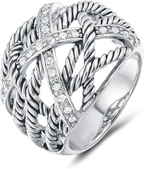 UNY Ring Twisted Cable Wire Weave Designer Fashion Brand David Womens Vintage Valentine Love Gifts Rings