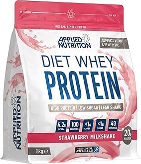 Diet Whey - High Protein Powder Supplement, Low Carb & Sugar, for Weight Management with CLA, L Carnitine, Green Tea (1 Kg, Strawberry Milkshake)